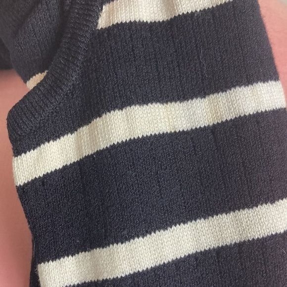 St. John Sport by Marie Gray Black Striped Polo Sweater - Picture 8 of 11